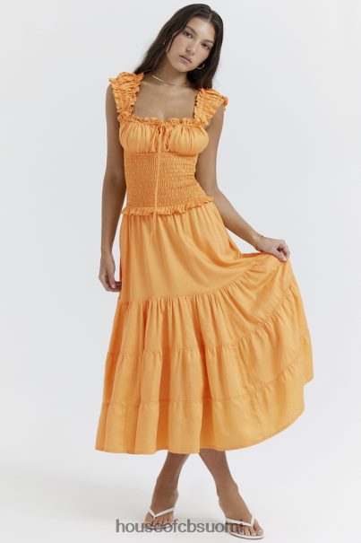 House of CB phedra tangerine shirred sundress Z000Z203 vaatetus