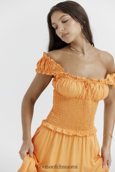 House of CB phedra tangerine shirred sundress Z000Z203 vaatetus