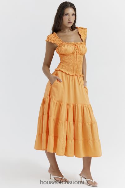 House of CB phedra tangerine shirred sundress Z000Z203 vaatetus