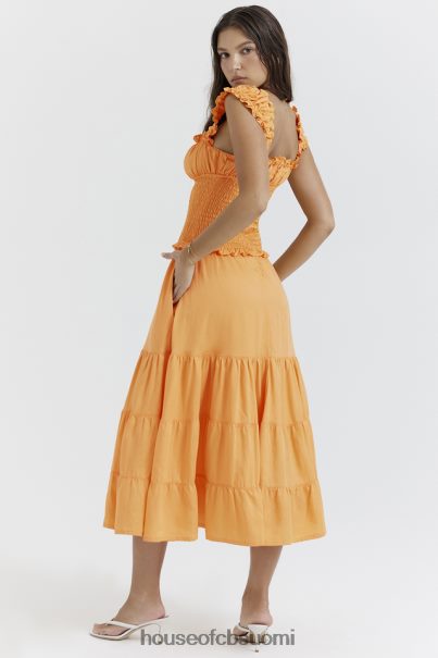 House of CB phedra tangerine shirred sundress Z000Z203 vaatetus